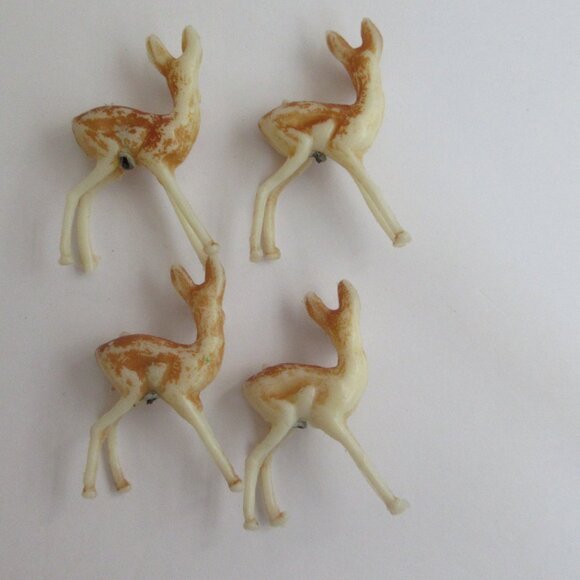 Miniature Plastic Deer Fawn Doe Figures Figurine Christmas...